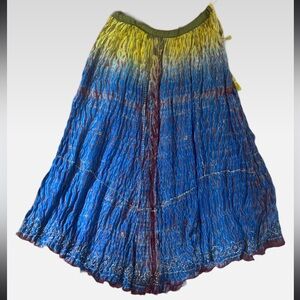 Beaded boho chic maxi skirt cotton